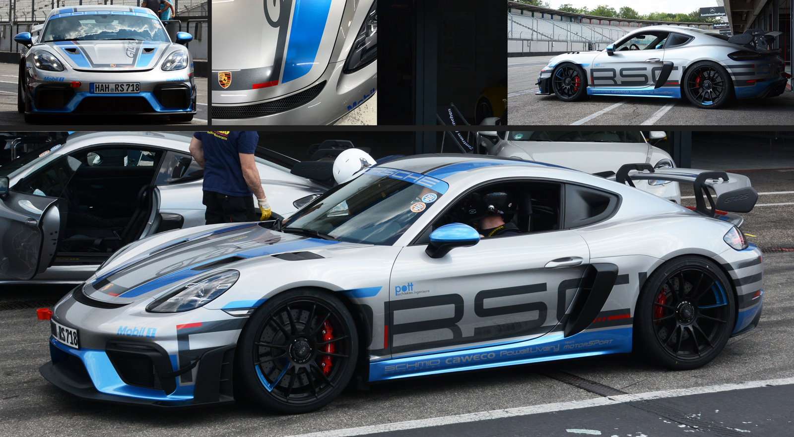 Porsche Cayman GT4 RS Weissach Package with bespoke motorsport-inspired livery design by Powell Livery