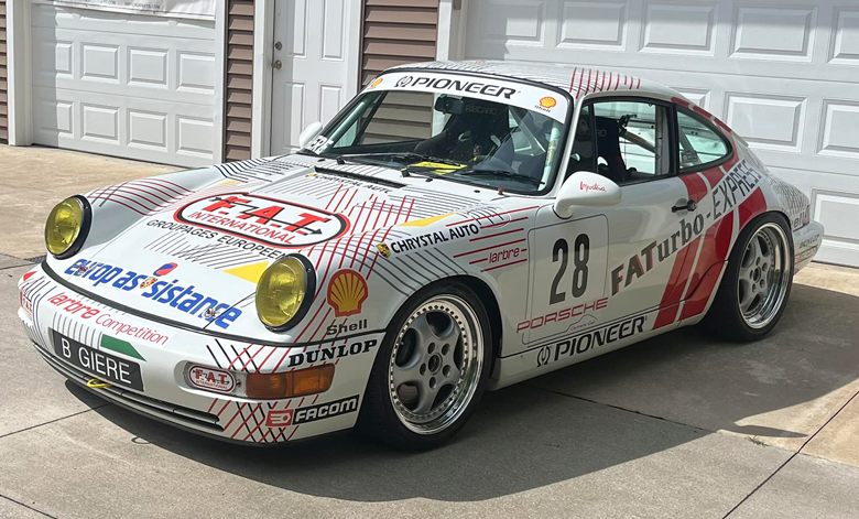 Porsche 911 964 Cup 1993 race car with accurate FAT Turbo livery recreation based on historic motorsport reference images and applied for racing use